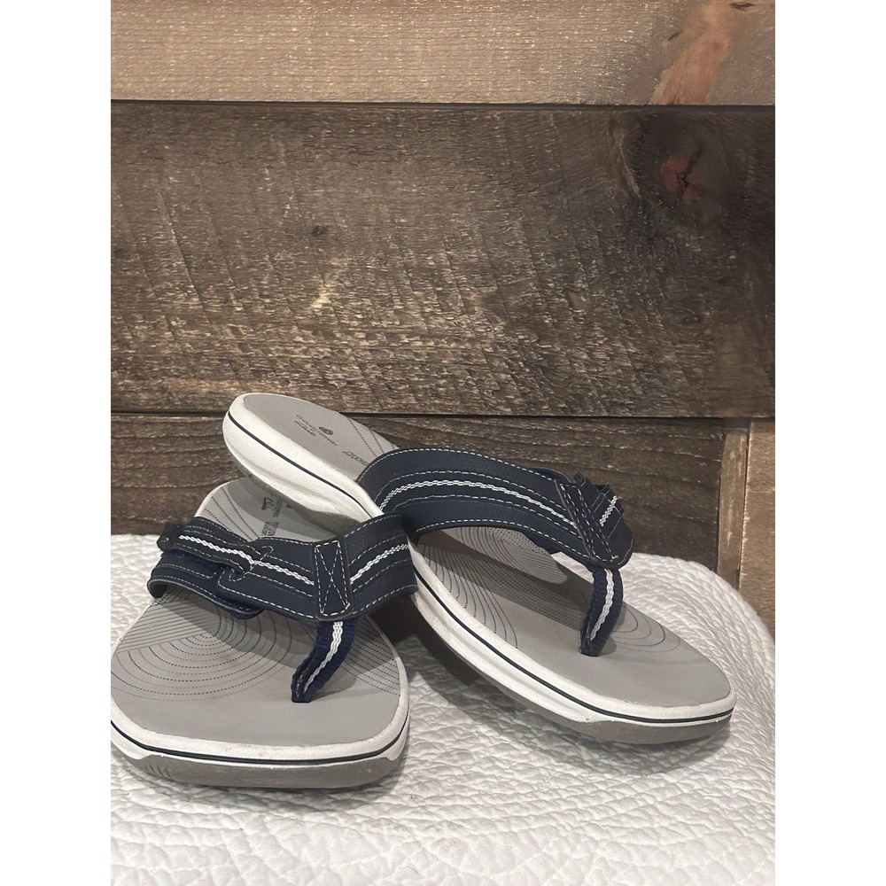 Clarks Collection Brinkley Jazz Thong Flip Flop Sandals Womens Size 11 Navy Blue